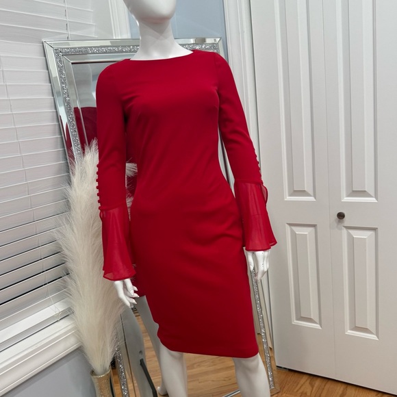 Calvin Klein Dresses & Skirts - Calvin Klein Red Long Sleeve Dress